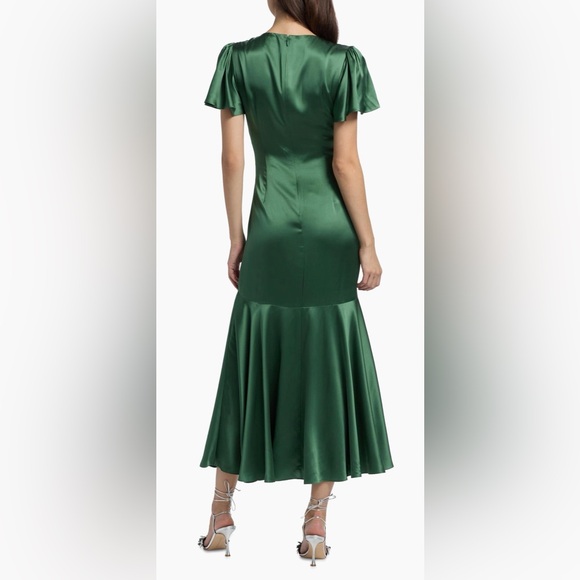 Cinq a Sept Kordyn Bias-Cut Midi-Dress in Forest Fog - Picture 4 of 8